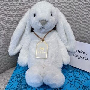 Jellycat Medium Bashful Luxe Bunny Luna Plush Toy NWT Authentic W/ Dust Bag